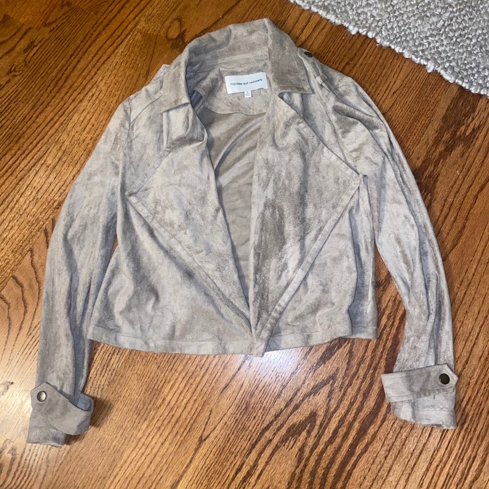 Cupcakes and Cashmere Taupe Suede Jacket